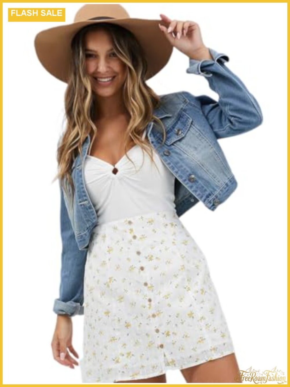 Washed Denim Jacket Women Semi Crop 2 Chest Pockets Long Sleeve